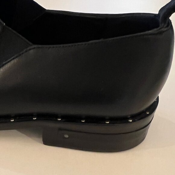 Freda Salvador Black Leather Studded Loafers sz 5 - Picture 4 of 5